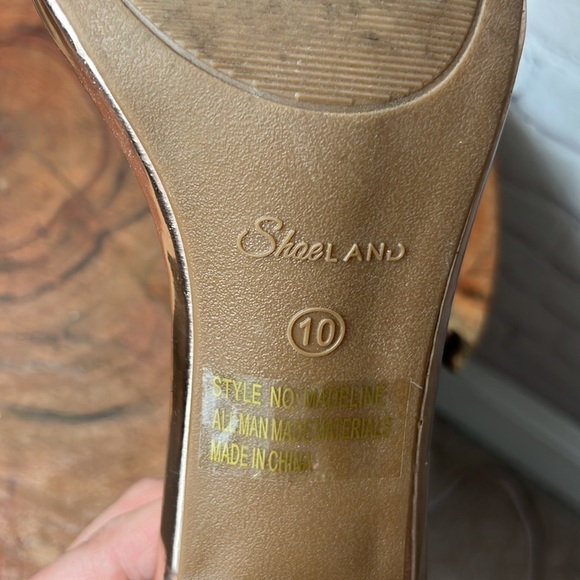 Shoe Land Madeline-Open Toe Chunky Block Heel Dress Sandals (RoseGoldGlitter) - Picture 13 of 14